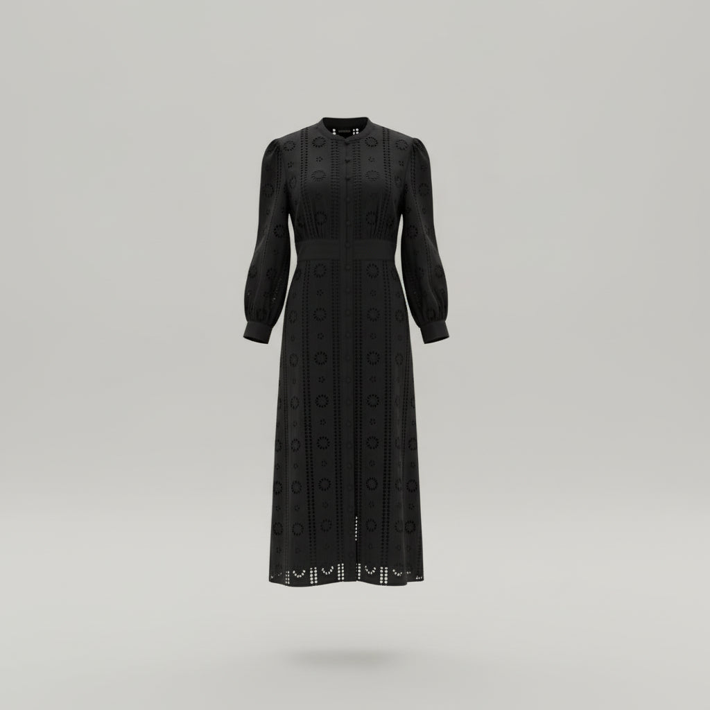 PETAL EYELET DRESS XSP / White